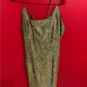 Dave & Johnny Gold Sequin Mini Dress